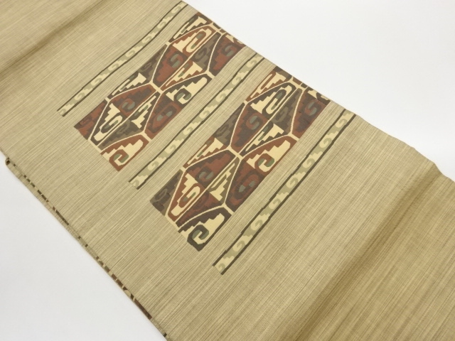 JAPANESE NAGOYA OBI / WOVEN GEOMETRIC